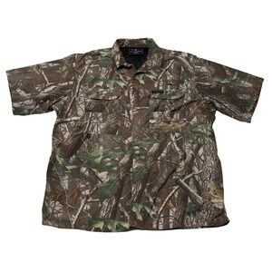 Winchester Men's Realtree Camo Short Sleeve Button Down Size XXL 27 x 32